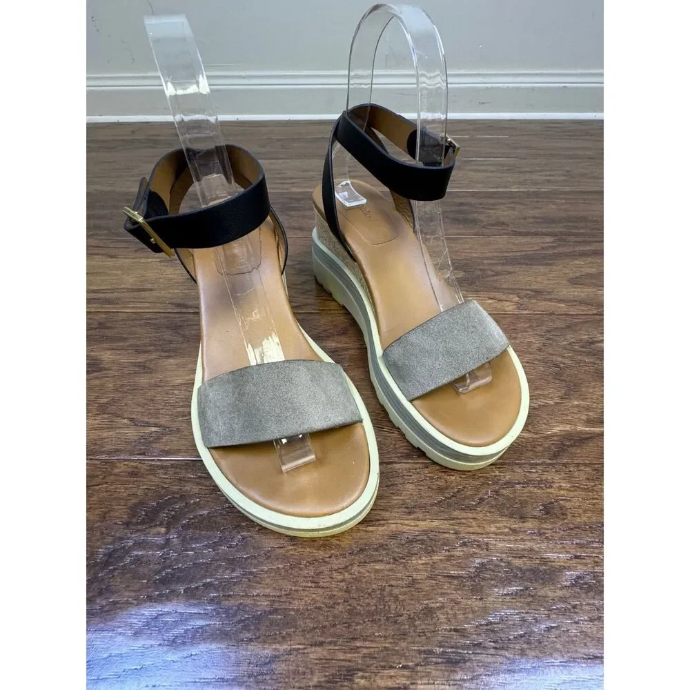 SEE BY CHLOE Robin Wedge Sandal, Lug Sole, Cork, Sz 36.5